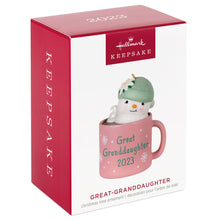 Load image into Gallery viewer, Great-Granddaughter Hot Cocoa Mug 2023 Ornament
