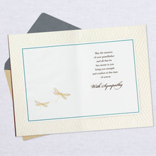 Load image into Gallery viewer, Golden Dragonflies Sympathy Card for Loss of Grandfather

