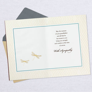 Golden Dragonflies Sympathy Card for Loss of Grandfather