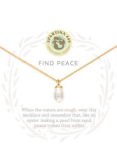 Spartina - Sea La Vie Find Peace Gold Necklace (18" Chain)