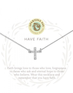 Spartina - Sea La Vie Have Faith Silver Necklace (18" Chain)