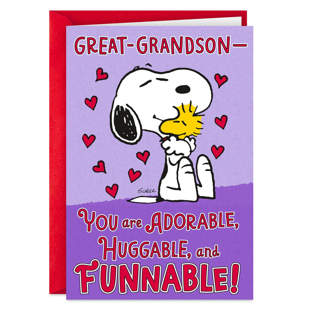 Peanuts<sup>®</sup> Snoopy and Woodstock Funnable Valentine's Day Card for Great-Grandson