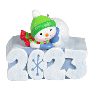 Mini A Snowy 2023 Ornament With Light, 1.25"