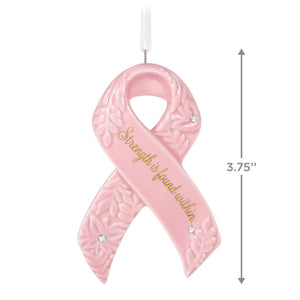 Strength Within Pink Ribbon Porcelain Ornament Benefiting Susan G. Komen®