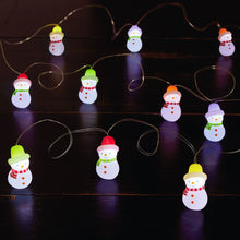 Load image into Gallery viewer, Gumdrop Snowman 10-Light Christmas String Lights, 10&#39;
