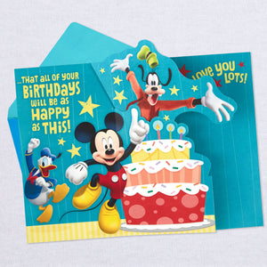Disney Mickey Mouse Big Wish Pop Up Birthday Card for Grandson