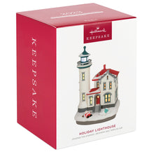 Load image into Gallery viewer, Holiday Lighthouse 2023 Ornament With Light
