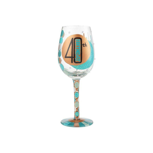 Lolita - 40th Birthday Hand Painted Wine Glass