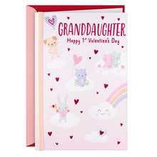 Load image into Gallery viewer, Sweet Little Girl Baby&#39;s First Valentine&#39;s Day Card for Granddaughter
