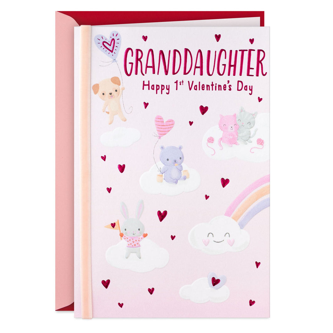 Sweet Little Girl Baby's First Valentine's Day Card for Granddaughter