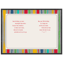 Load image into Gallery viewer, Colorful Stripes Meaningful Moments 50th Birthday Card
