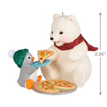 Load image into Gallery viewer, Snowball and Tuxedo Sharing a Slice Ornament
