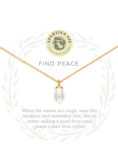 Spartina - Sea La Vie Find Peace Gold Necklace (18" Chain)