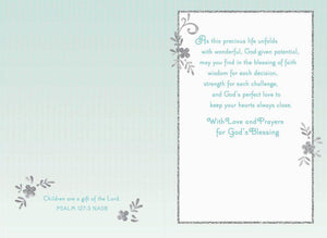 Baby Feet Religious Baptism Card for Boy