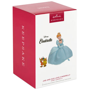 Disney Cinderella Jaq and Gus Love Cinderelly Christmas Ornaments, Set of 2