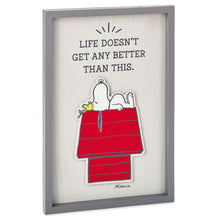 Load image into Gallery viewer, Peanuts® Snoopy and Woodstock Life Doesn&#39;t Get Better Framed Wall Art, 9.25x11
