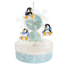 Load image into Gallery viewer, Playful Penguins on Ferris Wheel Musical Ornament With Light and Motion
