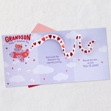 Load image into Gallery viewer, Airplane With Heart Banner Pop-Up Baby&#39;s First Valentine&#39;s Day Card for Grandson

