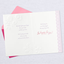 Load image into Gallery viewer, Life&#39;s Sweetest Gift Flowers and Swirls New Baby Girl Card
