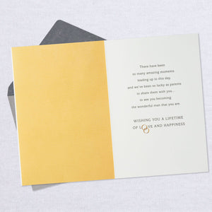 Silver and Gold Wedding Card for Son From Both