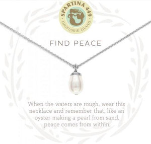 Spartina - Sea La Vie Find Peace Silver Necklace (18" Chain)