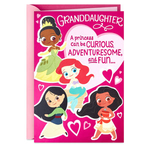 Disney Princess Valentine's Day Card for Granddaughter With Sticker