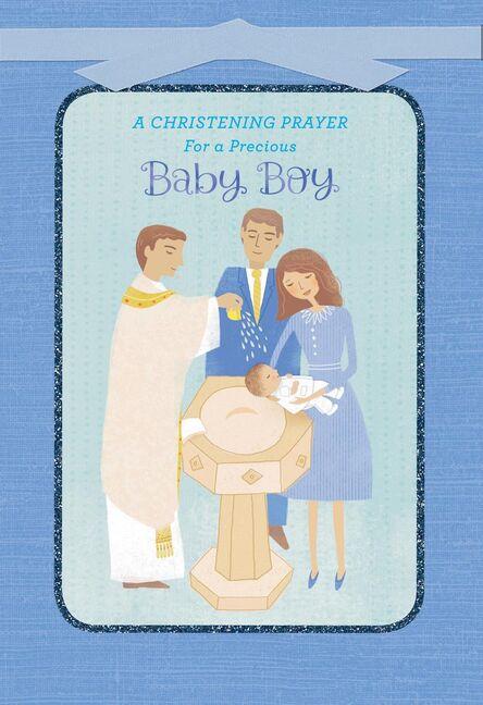 Blessings for a Sweet Baby Boy Christening Card