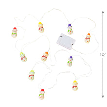 Load image into Gallery viewer, Gumdrop Snowman 10-Light Christmas String Lights, 10&#39;
