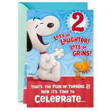 Load image into Gallery viewer, Peanuts® Snoopy and Woodstock Pop Up 2nd Birthday Card
