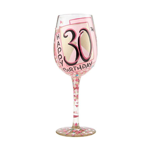 Lolita - 30th Birthday Hand Painted Wine Glass