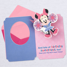 Load image into Gallery viewer, Minnie Mouse Cheerleader Pop Up Birthday Card

