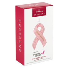 Load image into Gallery viewer, Strength Within Pink Ribbon Porcelain Ornament Benefiting Susan G. Komen®
